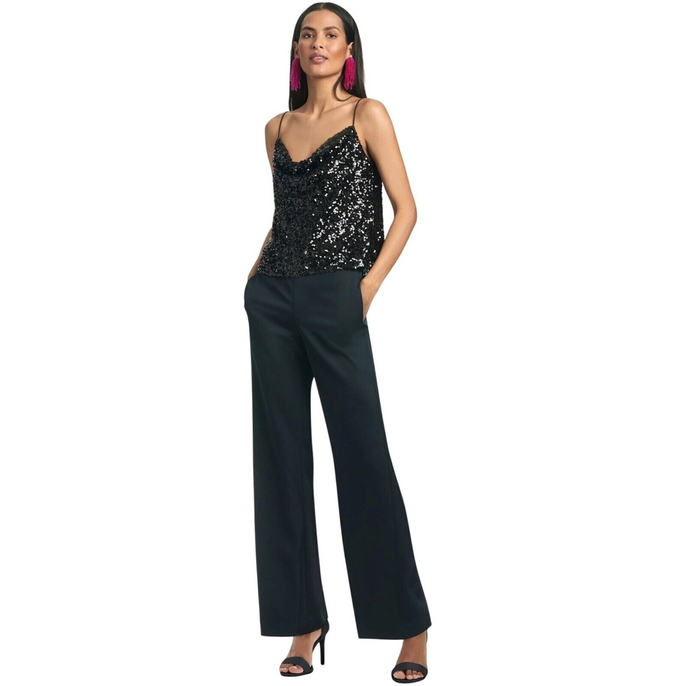 $185 NWT SACHIN & BABI Jesse Sequin Cami Black Prom Formal Party‎ Tank SMALL - Picture 3 of 8
